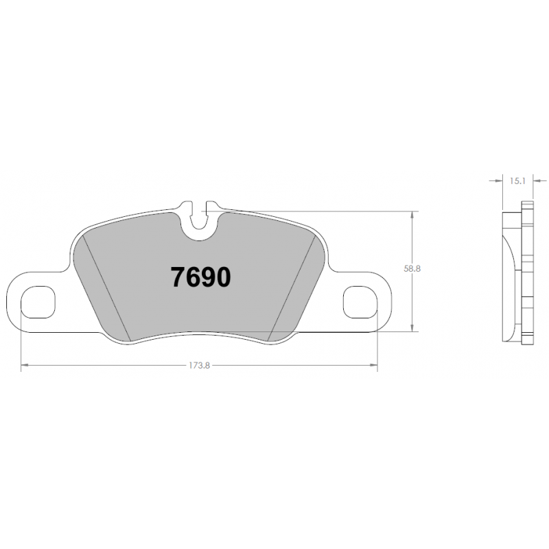 ABS-friendly for rear axles. Race brake pads - Porsche 991 + 992
rear pad